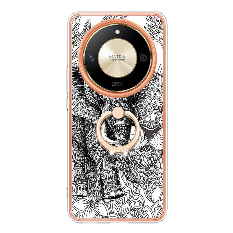 For Honor X9b Electroplating Dual-side IMD Phone Case with Ring Holder