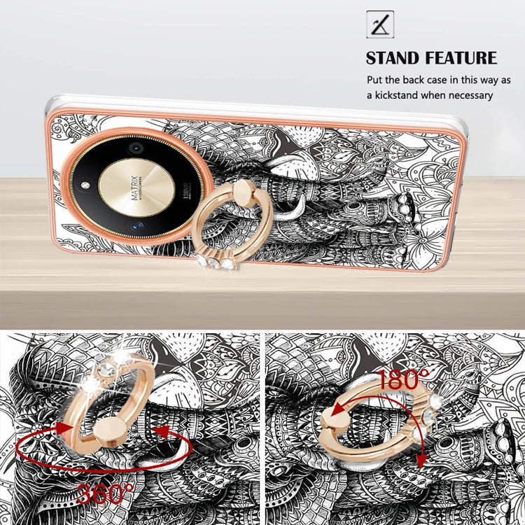 For Honor X9b Electroplating Dual-side IMD Phone Case with Ring Holder