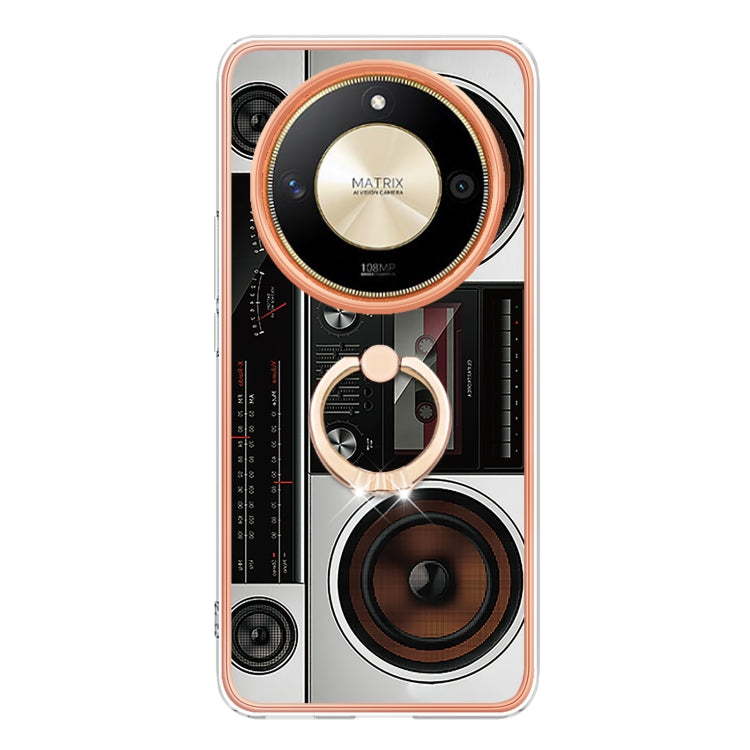For Honor X9b Electroplating Dual-side IMD Phone Case with Ring Holder