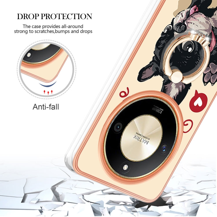 For Honor X9b Electroplating Dual-side IMD Phone Case with Ring Holder