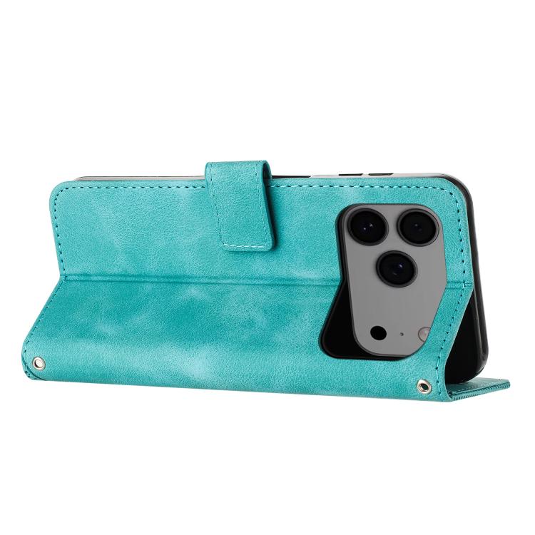 For iPhone 17 Pro Max Dream Triangle Leather Phone Case with Lanyard