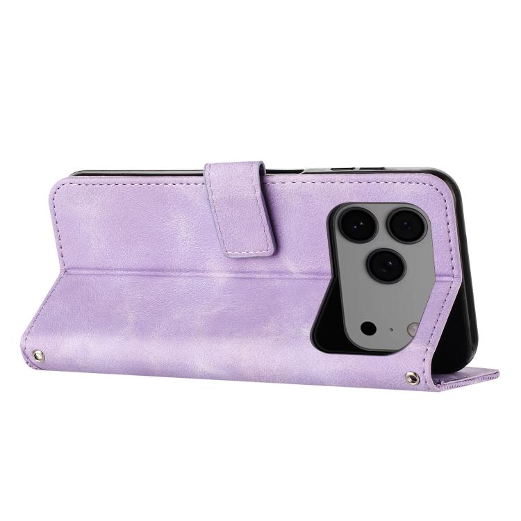 For iPhone 17 Pro Max Dream Triangle Leather Phone Case with Lanyard