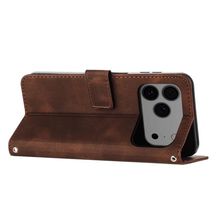 For iPhone 17 Pro Max Dream Triangle Leather Phone Case with Lanyard