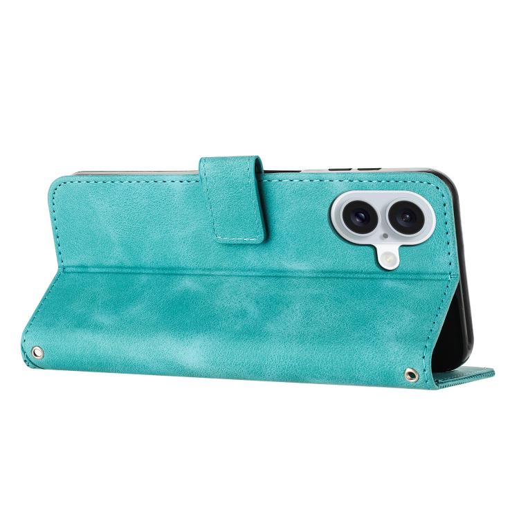For iPhone 17 Dream Triangle Leather Phone Case with Lanyard