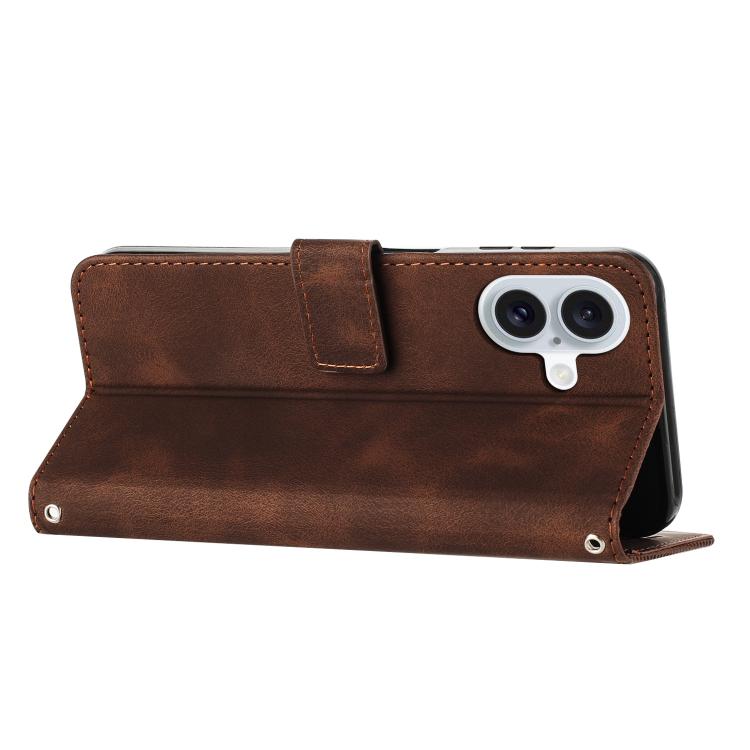 For iPhone 17 Dream Triangle Leather Phone Case with Lanyard