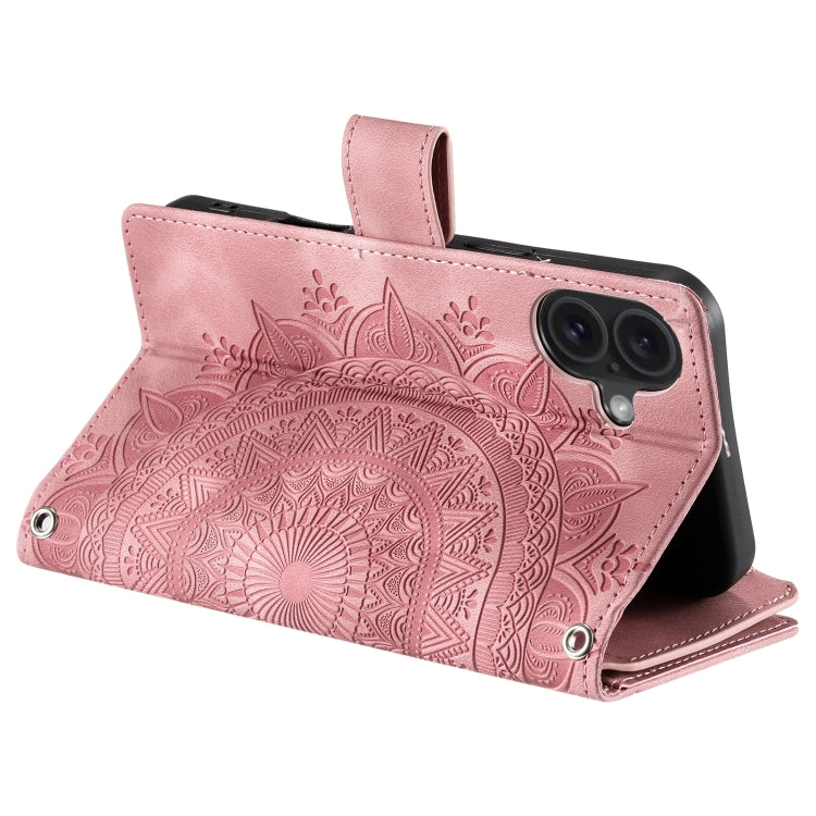 For iPhone 16 Pro Max Multi-Card Totem Zipper Leather Phone Case