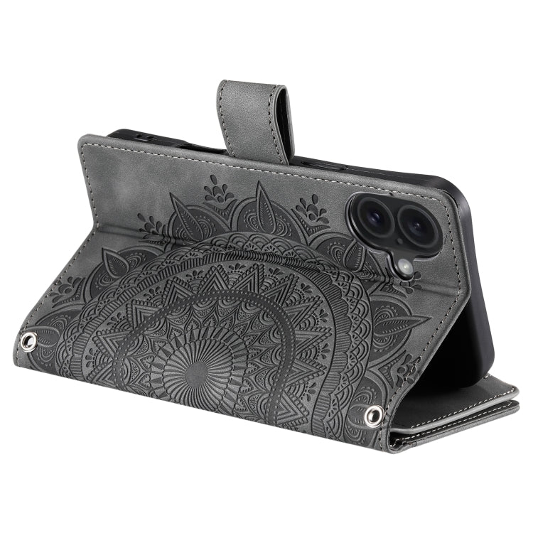 For iPhone 16 Plus Multi-Card Totem Zipper Leather Phone Case