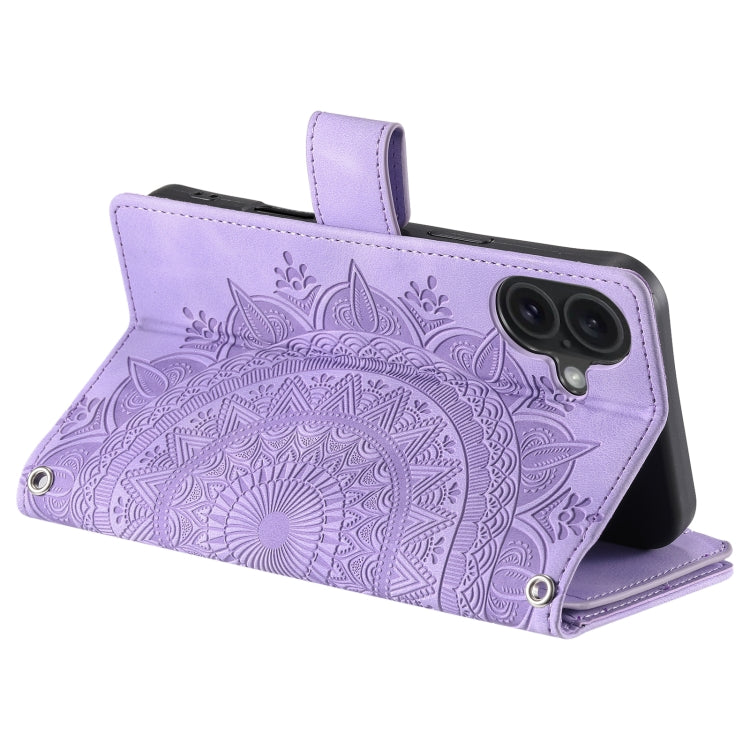 For iPhone 16 Multi-Card Totem Zipper Leather Phone Case