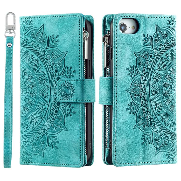 For iPhone 16e / 17e Multi-Card Totem Zipper Leather Phone Case