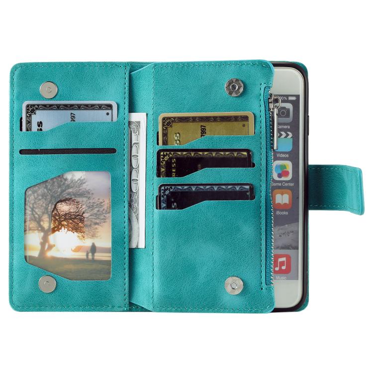 For iPhone 16e / 17e Multi-Card Totem Zipper Leather Phone Case