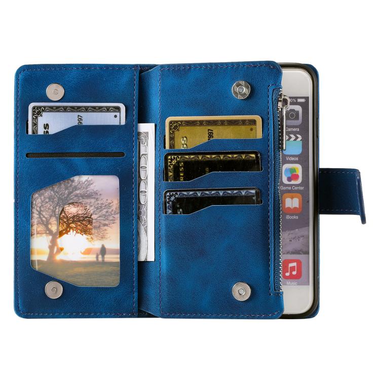 For iPhone 16e / 17e Multi-Card Totem Zipper Leather Phone Case