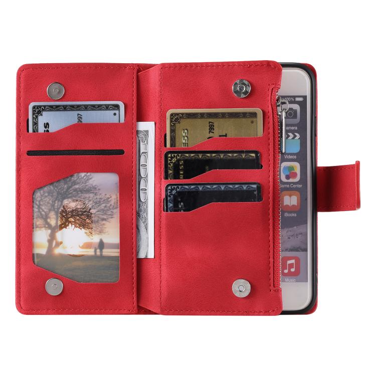 For iPhone 16e / 17e Multi-Card Totem Zipper Leather Phone Case
