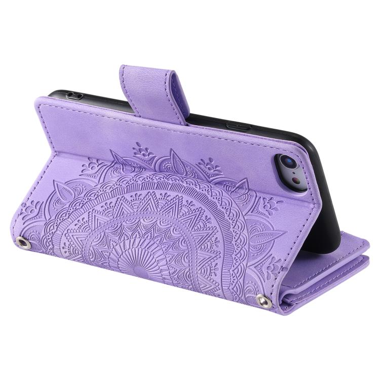 For iPhone 16e / 17e Multi-Card Totem Zipper Leather Phone Case