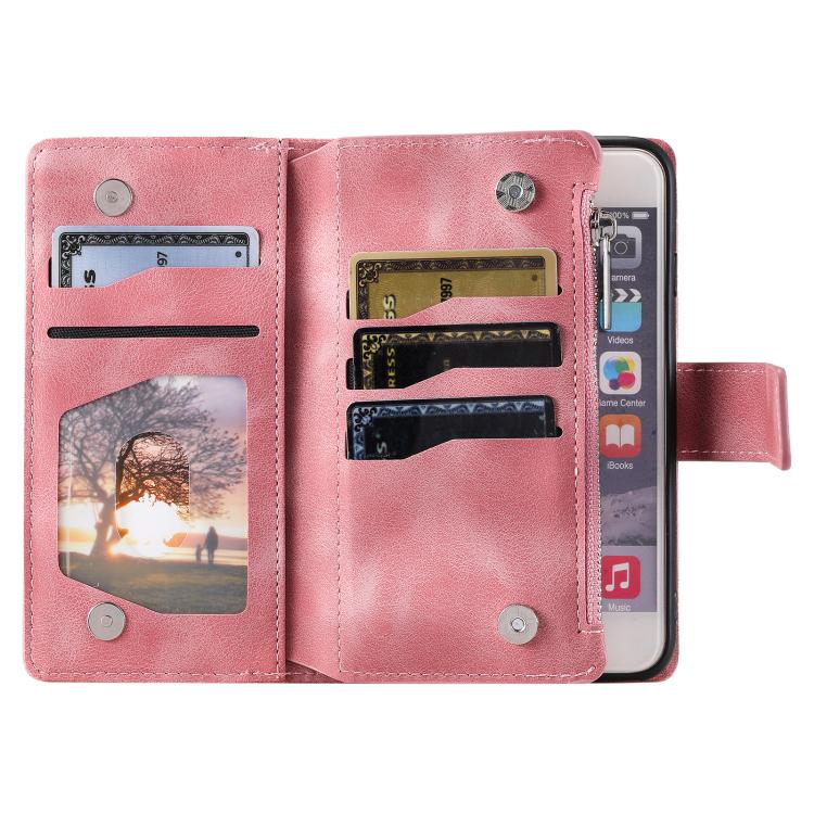 For iPhone 16e / 17e Multi-Card Totem Zipper Leather Phone Case