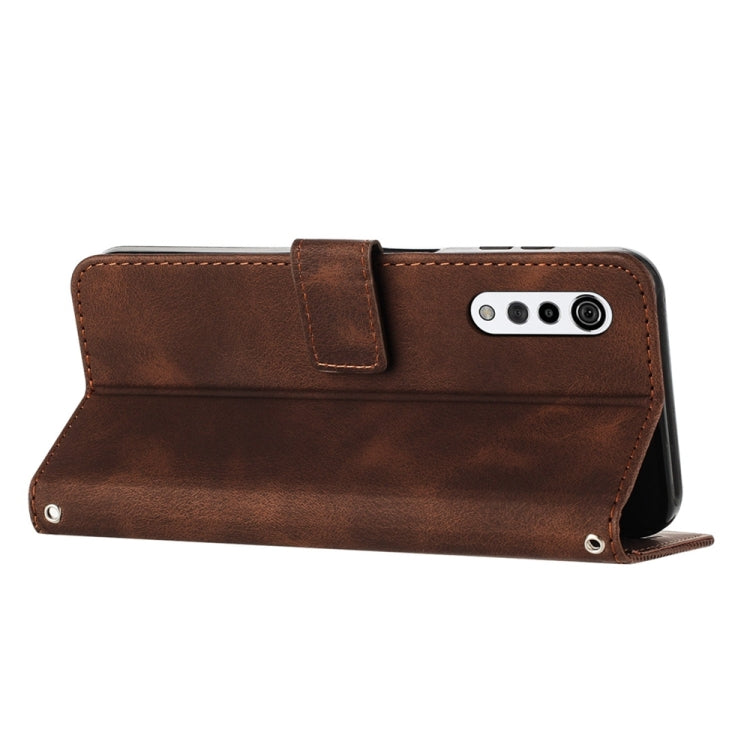 For LG Velvet / G9 Dream Triangle Leather Phone Case with Lanyard