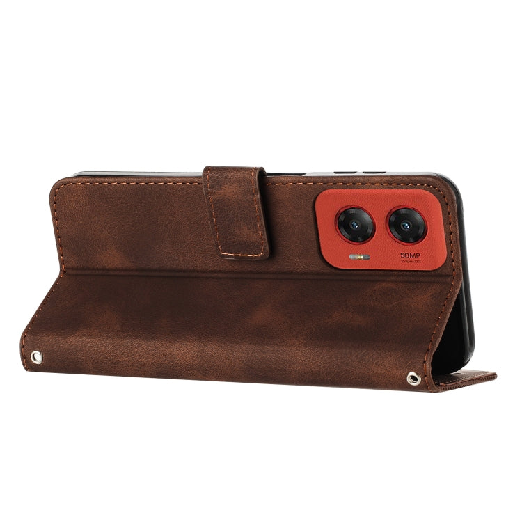 For Motorola Moto G Stylus 5G 2024 Dream Triangle Leather Phone Case with Lanyard