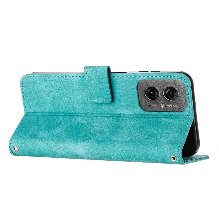 For Motorola Moto G55 Dream Triangle Leather Phone Case with Lanyard