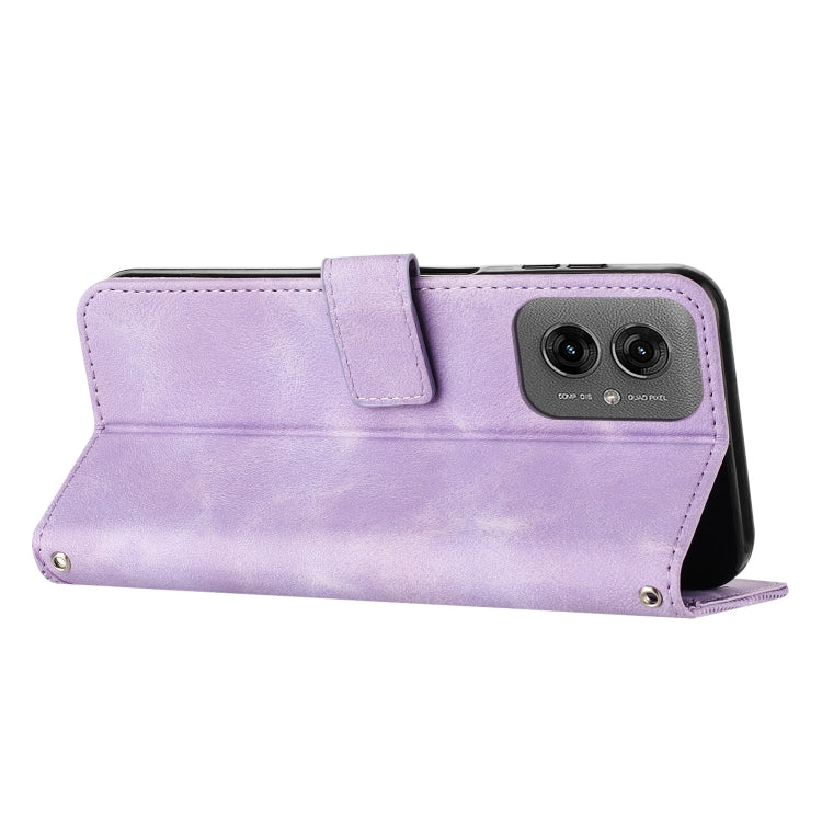 For Motorola Moto G55 Dream Triangle Leather Phone Case with Lanyard