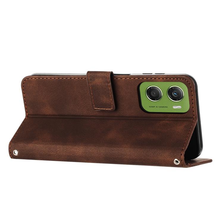For Motorola Moto G06 4G Dream Triangle Leather Phone Case with Lanyard