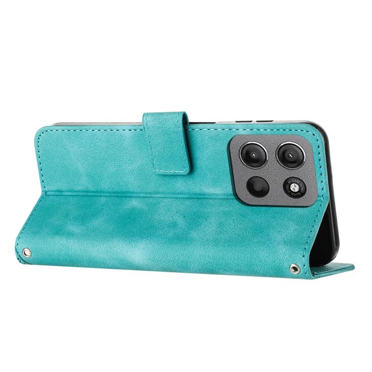For Motorola Moto G17 / G17 Power 4G Dream Triangle Leather Phone Case with Lanyard