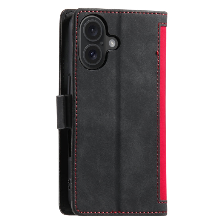 For iPhone 16 Plus Retro Splicing Horizontal Flip Leather Phone Case