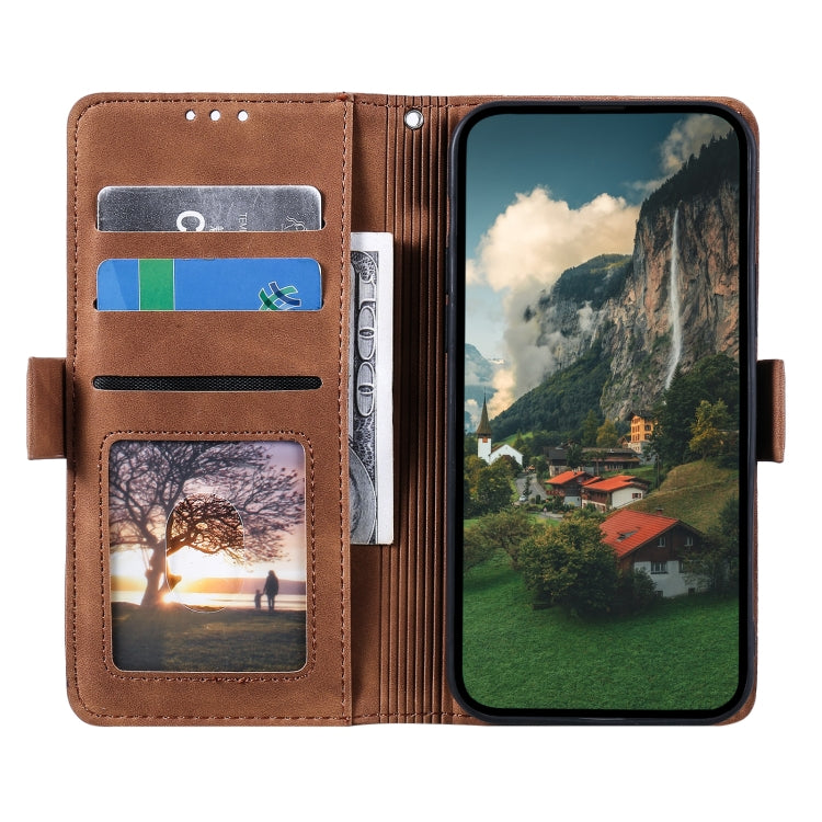 For iPhone 16 Retro Splicing Horizontal Flip Leather Phone Case