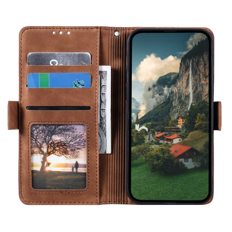 For iPhone 16 Retro Splicing Horizontal Flip Leather Phone Case