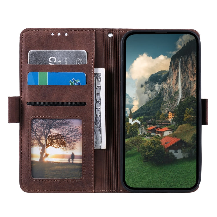 For iPhone 16 Retro Splicing Horizontal Flip Leather Phone Case
