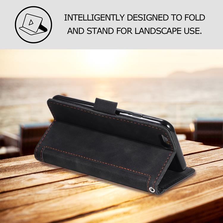 For iPhone 16e / 17e Retro Splicing Horizontal Flip Leather Phone Case