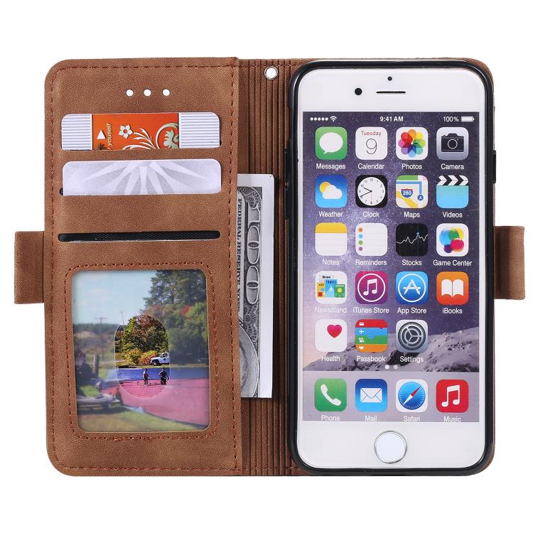 For iPhone 16e / 17e Retro Splicing Horizontal Flip Leather Phone Case