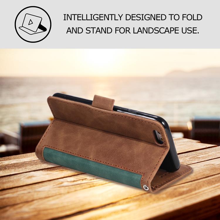 For iPhone 16e / 17e Retro Splicing Horizontal Flip Leather Phone Case