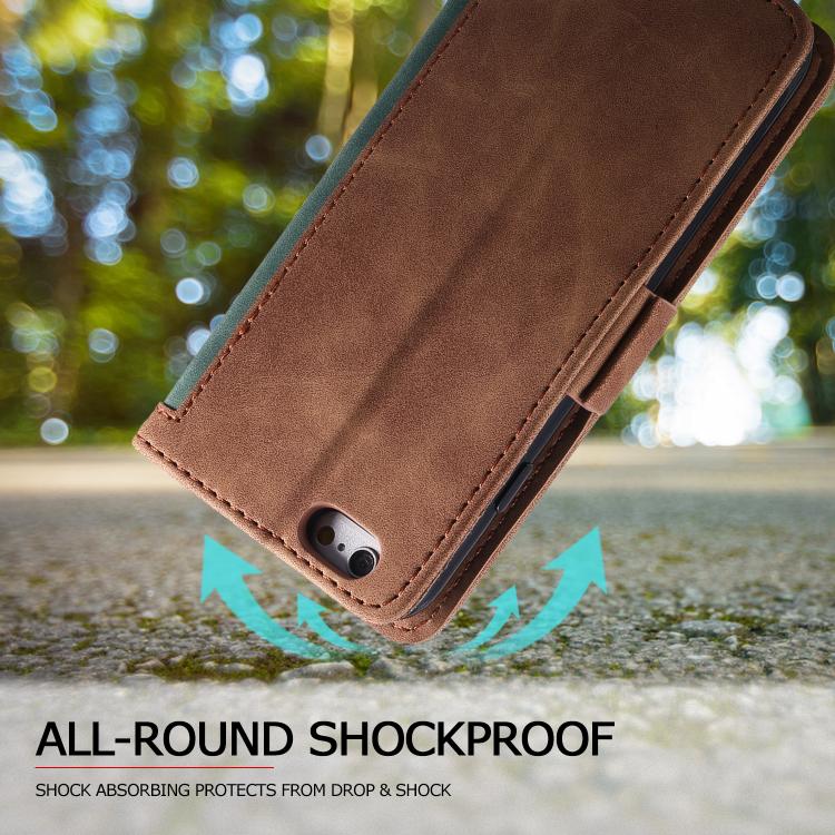 For iPhone 16e / 17e Retro Splicing Horizontal Flip Leather Phone Case