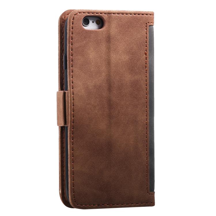 For iPhone 16e / 17e Retro Splicing Horizontal Flip Leather Phone Case