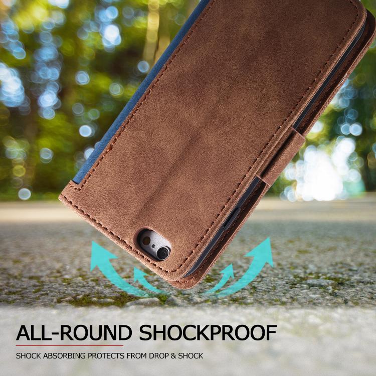For iPhone 16e / 17e Retro Splicing Horizontal Flip Leather Phone Case