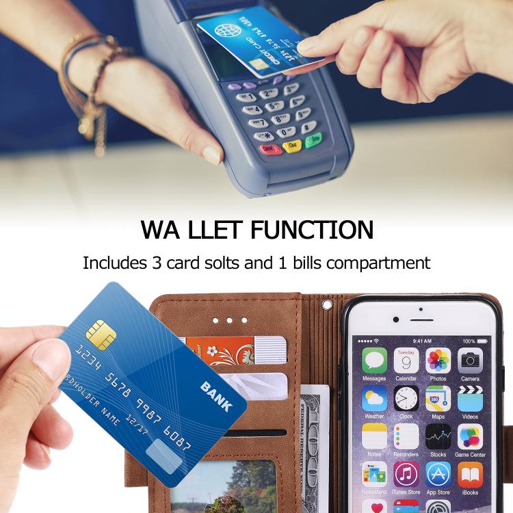 For iPhone 16e / 17e Retro Splicing Horizontal Flip Leather Phone Case