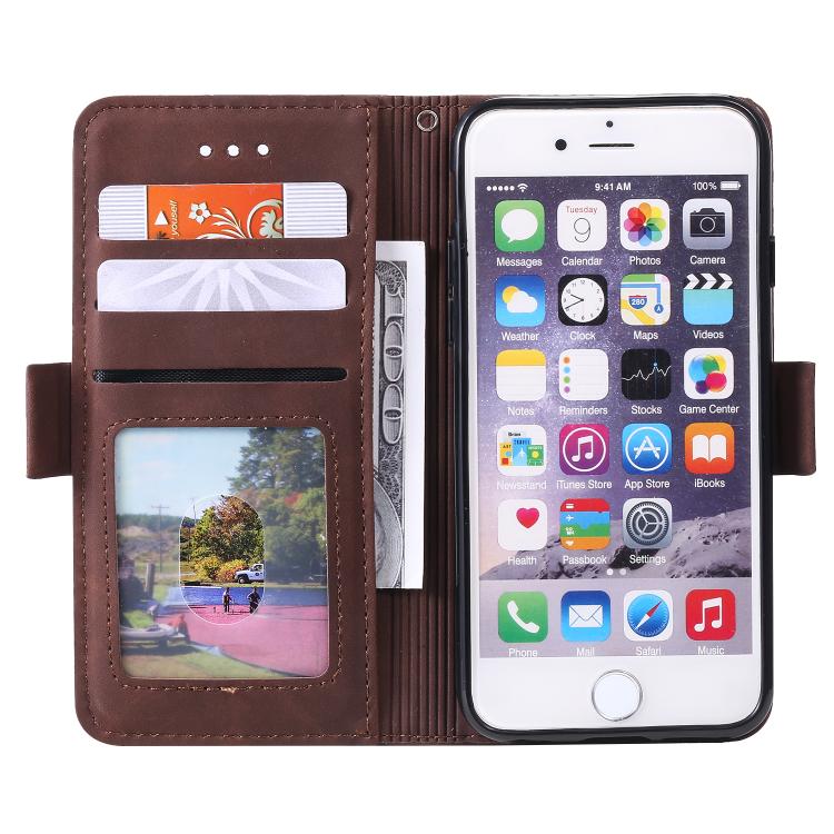 For iPhone 16e / 17e Retro Splicing Horizontal Flip Leather Phone Case