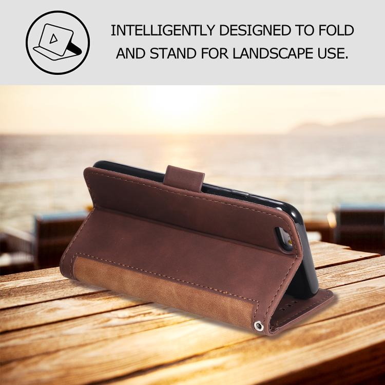 For iPhone 16e / 17e Retro Splicing Horizontal Flip Leather Phone Case