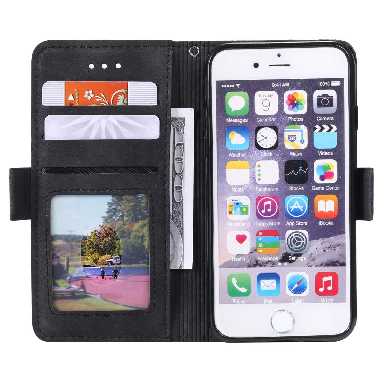 For iPhone 16e / 17e Retro Splicing Horizontal Flip Leather Phone Case