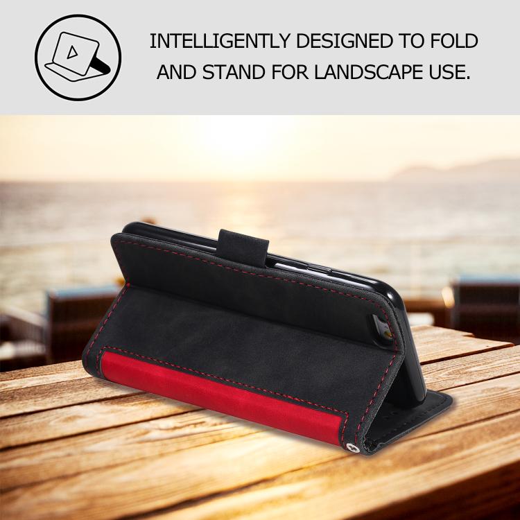 For iPhone 16e / 17e Retro Splicing Horizontal Flip Leather Phone Case