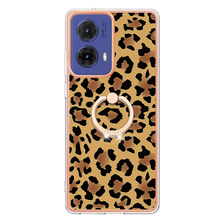 For Motorola Moto G85 Electroplating Dual-side IMD Phone Case with Ring Holder