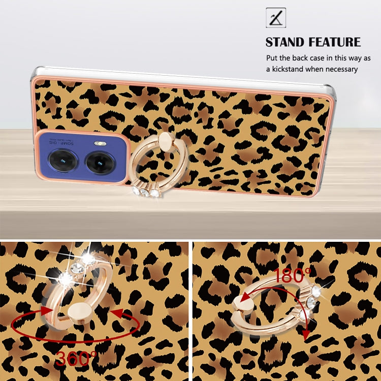 For Motorola Moto G85 Electroplating Dual-side IMD Phone Case with Ring Holder