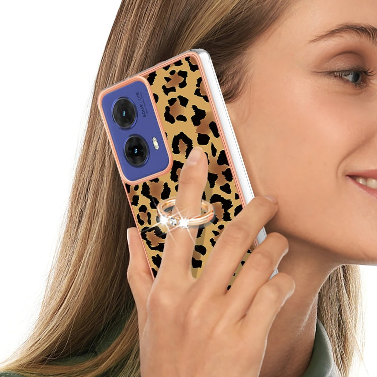 For Motorola Moto G85 Electroplating Dual-side IMD Phone Case with Ring Holder