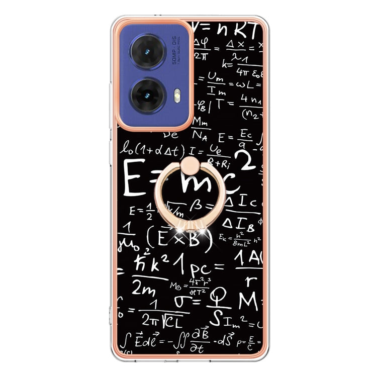 For Motorola Moto G85 Electroplating Dual-side IMD Phone Case with Ring Holder