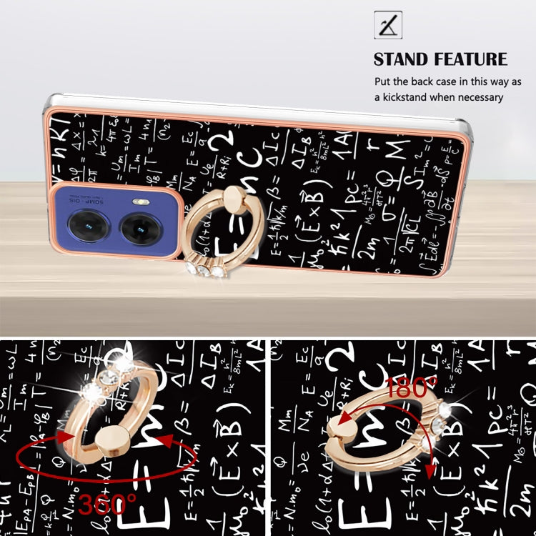 For Motorola Moto G85 Electroplating Dual-side IMD Phone Case with Ring Holder