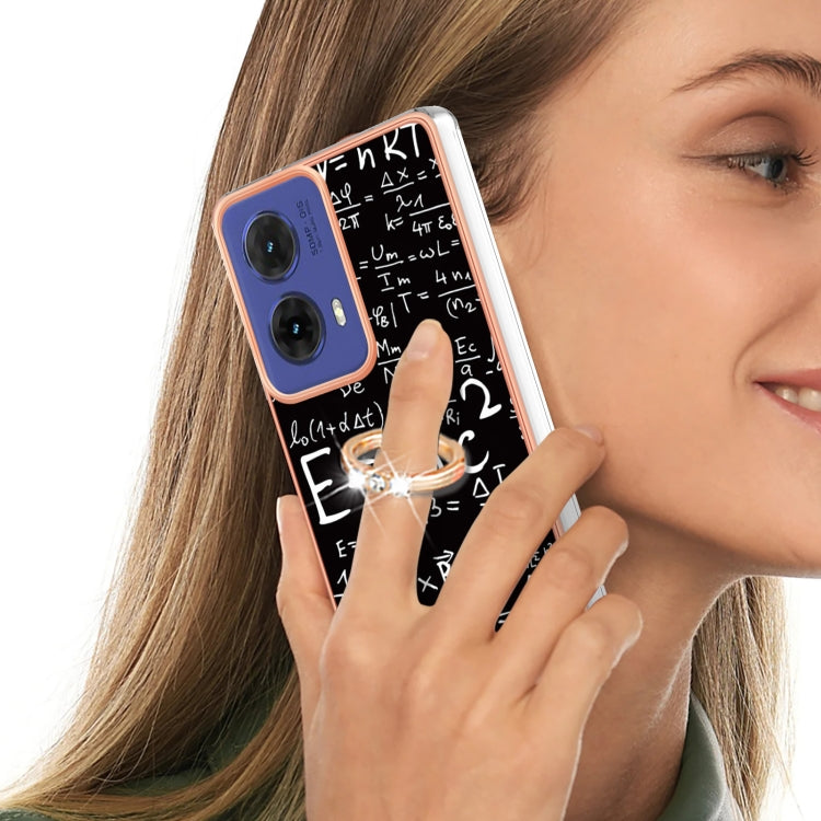 For Motorola Moto G85 Electroplating Dual-side IMD Phone Case with Ring Holder