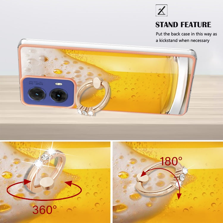 For Motorola Moto G85 Electroplating Dual-side IMD Phone Case with Ring Holder