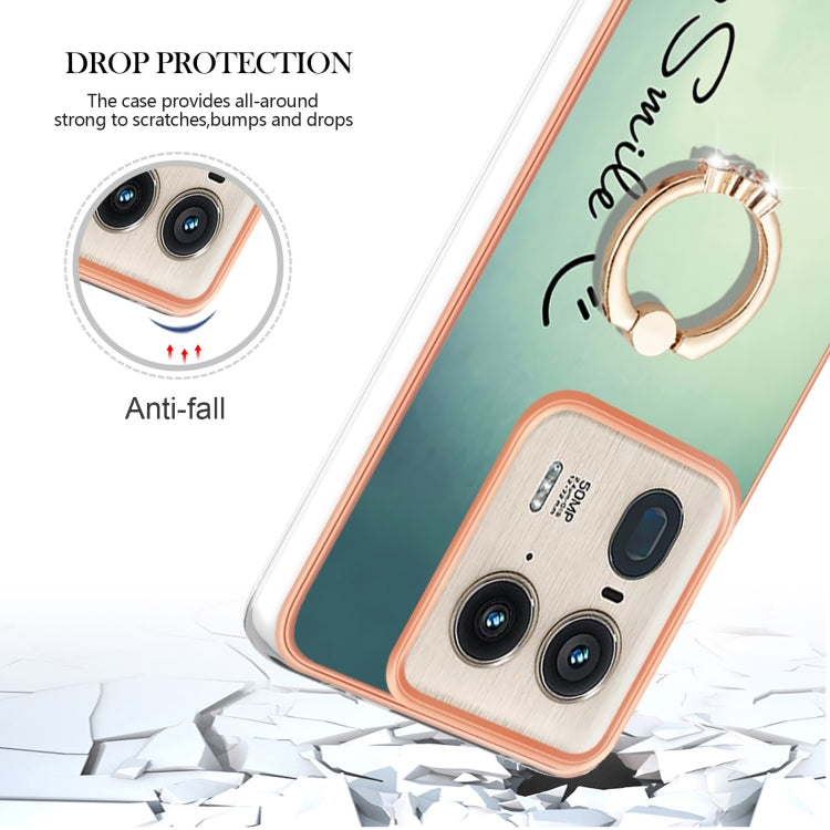 For Motorola Edge 50 Ultra Electroplating Dual-side IMD Phone Case with Ring Holder
