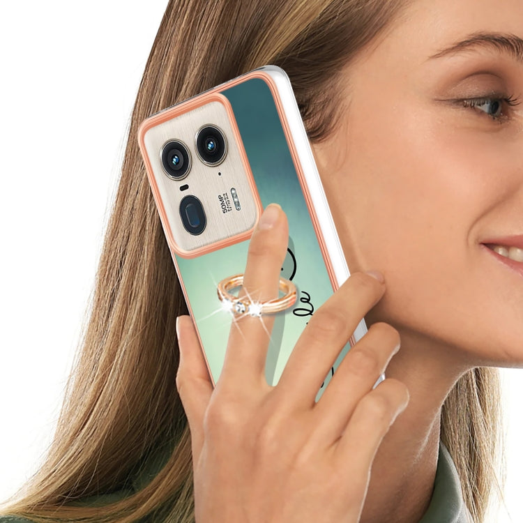 For Motorola Edge 50 Ultra Electroplating Dual-side IMD Phone Case with Ring Holder