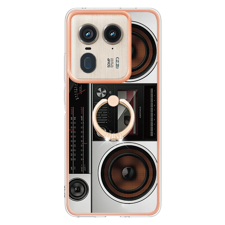 For Motorola Edge 50 Ultra Electroplating Dual-side IMD Phone Case with Ring Holder