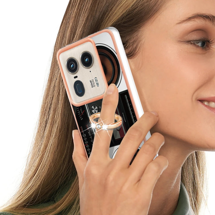 For Motorola Edge 50 Ultra Electroplating Dual-side IMD Phone Case with Ring Holder